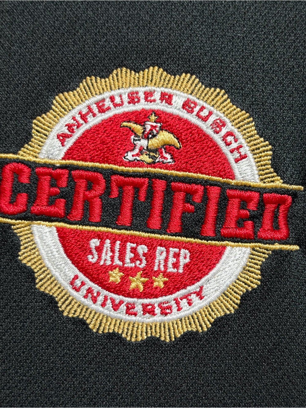 Nike Golf Dri-FIT Polo Shirt XL Black Anheuser Busch Certified Sales Rep Logo